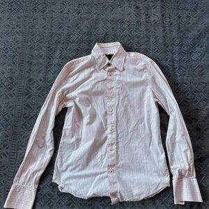 Diesel Men's White Pinstripe Dress Shirt